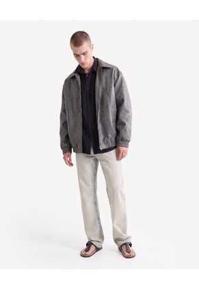Jean Straight Lavado Intenso  Para Hombre Gris Seven Seven