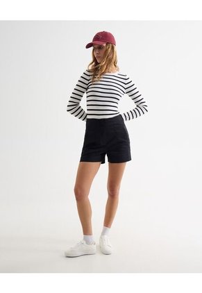 Buzo Oversized Con Cuello Redondo  Para Mujer Café Seven Seven