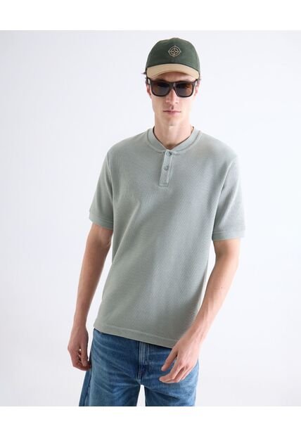 Polo  Para Hombre Cuello Tejido Sin Bolsillo Color Verde Marca Seven Seven #45110934