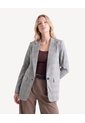 Blazer De Solapa Con Bolsillos Frontales  Para Mujer Gris Seven Seven de Seven Seven