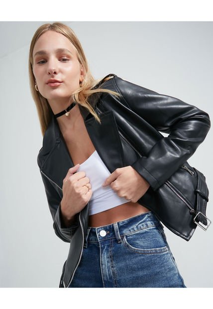 Chaqueta Para Mujer Pu Color Negro Marca Seven Seven #28080644