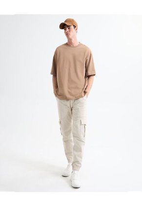 Camiseta Para Hombre Manga Corta Cuello Redondo Color Cafe Claro Marca Seven Seven #45092669