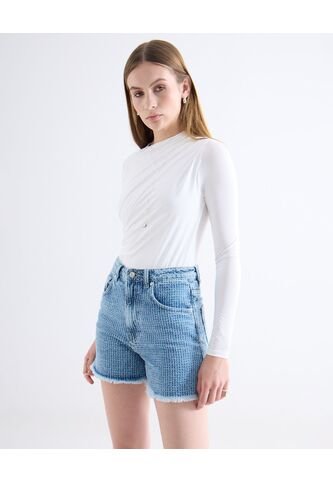 Camiseta  Para Mujer Manga Larga Cuello Alto Color Hueso Marca Seven Seven #28096522 Seven Seven