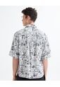 Camisa Resort Estampada  Para Hombre Gris Seven Seven de Seven Seven