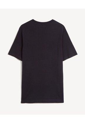 Camiseta De Punto Con Cuello Mao  Para Hombre Negro Seven Seven