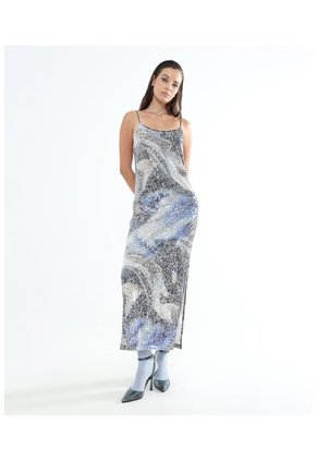 Vestido Para Mujer Manga Sisa Color Plata Marca Seven Seven #28171318