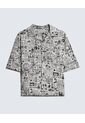 Camisa Resort Estampada  Para Hombre Gris Seven Seven de Seven Seven