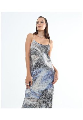 Vestido Para Mujer Manga Sisa Color Plata Marca Seven Seven #28171318