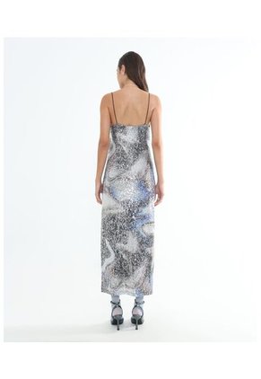 Vestido Para Mujer Manga Sisa Color Plata Marca Seven Seven #28171318