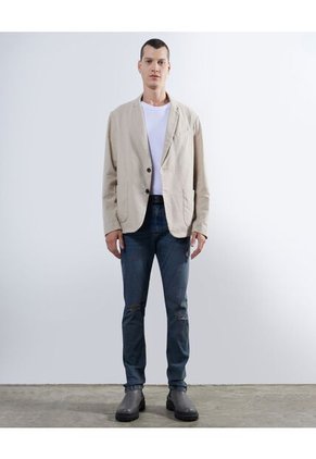 Blazer Desestructurado En Efecto Lino  Para Hombre Beige Seven Seven