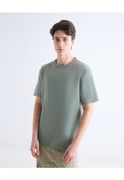 Camiseta  Para Hombre Manga Corta Cuello Redondo Color Verde Marca Seven Seven #45092853