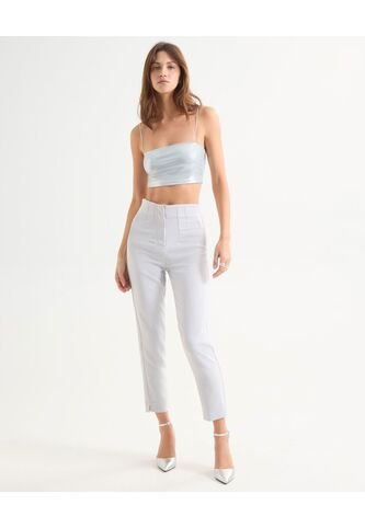 Pantalón Casual Con Prenses  Para Mujer Gris Seven Seven Seven Seven