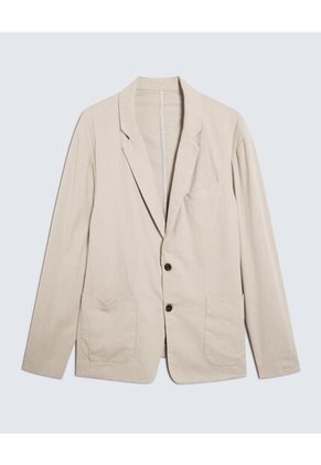Blazer Desestructurado En Efecto Lino  Para Hombre Beige Seven Seven
