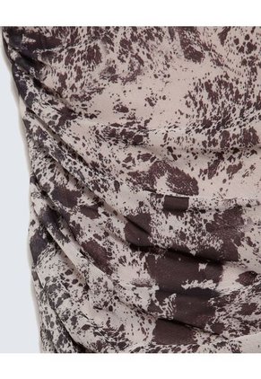 Vestido Drapeado   Para Mujer Café Seven Seven