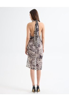 Vestido Drapeado   Para Mujer Café Seven Seven
