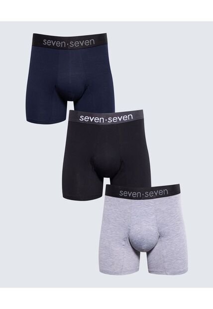 Pack X 3 Bóxer Medio X3 Para Hombre Azul Seven Seven
