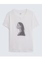 Camiseta Con Bordado  Para Mujer Crudo Seven Seven de Seven Seven