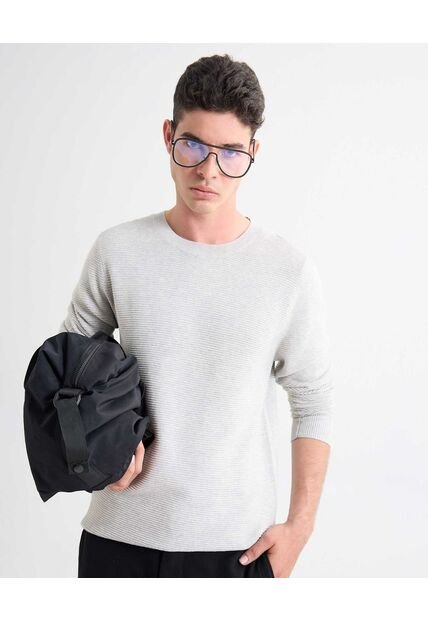 Saco Acanalado  Para Hombre Gris Seven Seven