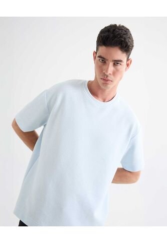Camiseta Oversize Texturizada  Para Hombre Azul Seven Seven Seven Seven