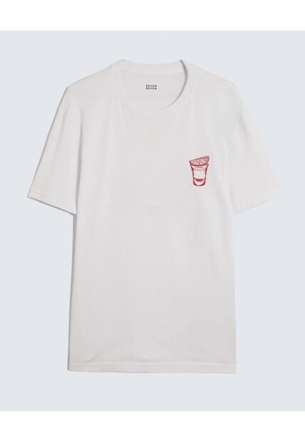 Camiseta Gráfica Print Tequila  Para Hombre Blanco Seven Seven