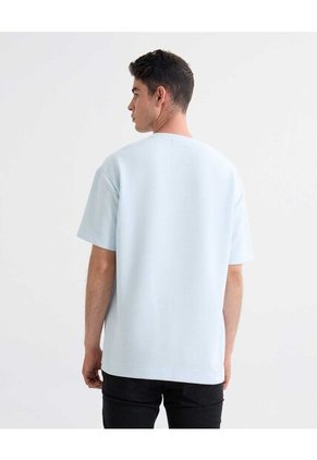 Camiseta Oversize Texturizada  Para Hombre Azul Seven Seven