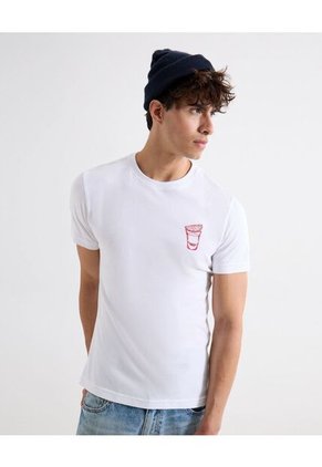 Camiseta Gráfica Print Tequila  Para Hombre Blanco Seven Seven
