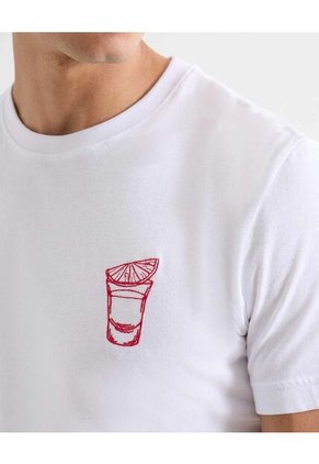 Camiseta Gráfica Print Tequila  Para Hombre Blanco Seven Seven