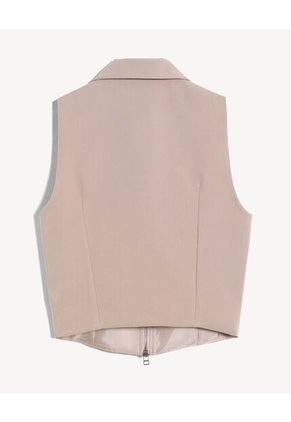Chaleco Con Cierre Frontal  Para Mujer Taupe Seven Seven