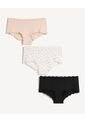 Pack X3 Panty Cachetero X3 Para Mujer Crudo Seven Seven de Seven Seven