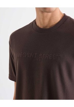 Camiseta Con Relieve Frontal  Para Hombre Café Seven Seven