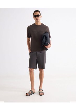 Camiseta Con Relieve Frontal  Para Hombre Café Seven Seven