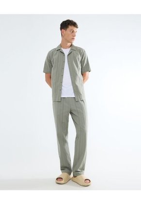 Camisa Resort Texturizada  Para Hombre Verde Seven Seven