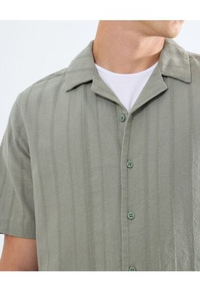Camisa Resort Texturizada  Para Hombre Verde Seven Seven