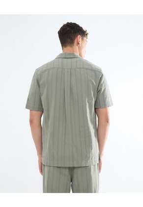 Camisa Resort Texturizada  Para Hombre Verde Seven Seven