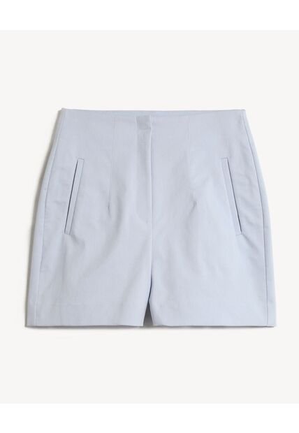 Short Tejido Plano Con Pinzas  Para Mujer Blanco Seven Seven