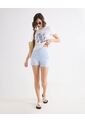 Short Tejido Plano Con Pinzas  Para Mujer Blanco Seven Seven de Seven Seven