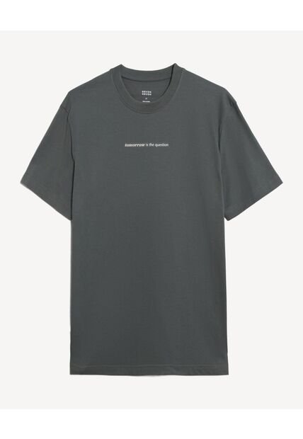 Camiseta Con Estampado Tomorrow  Para Hombre Gris Seven Seven
