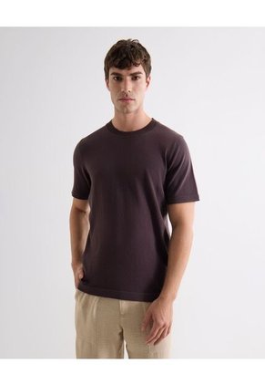 Camiseta Básica   Para Hombre Café Seven Seven