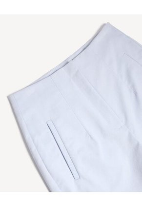 Short Tejido Plano Con Pinzas  Para Mujer Blanco Seven Seven
