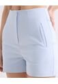 Short Tejido Plano Con Pinzas  Para Mujer Blanco Seven Seven de Seven Seven