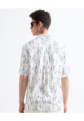 Camisa Resort Estampada  Para Hombre Azul Seven Seven