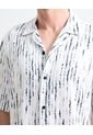 Camisa Resort Estampada  Para Hombre Azul Seven Seven de Seven Seven