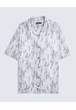 Camisa Resort Estampada  Para Hombre Azul Seven Seven de Seven Seven