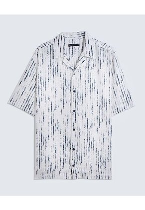 Camisa Resort Estampada  Para Hombre Azul Seven Seven