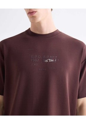 Camiseta Relaxed Fluida  Para Hombre Café Seven Seven