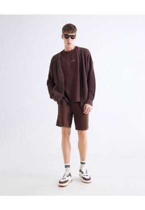 Camiseta Relaxed Fluida  Para Hombre Café Seven Seven