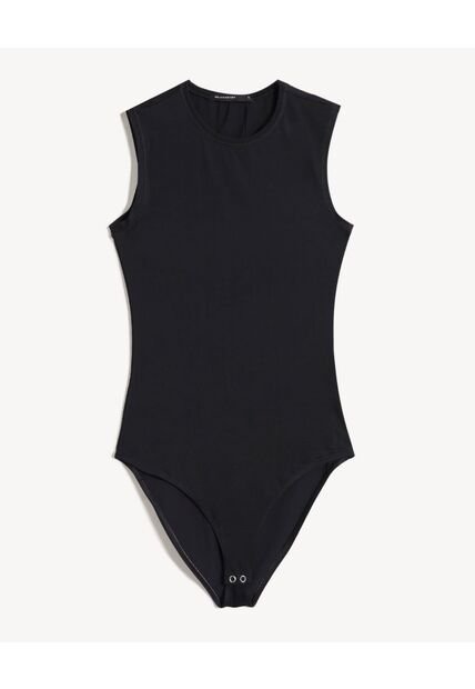 Body Cuello Redondo  Para Mujer Negro Seven Seven