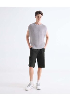 Camiseta Texturizada Sin Mangas  Para Hombre Gris Seven Seven