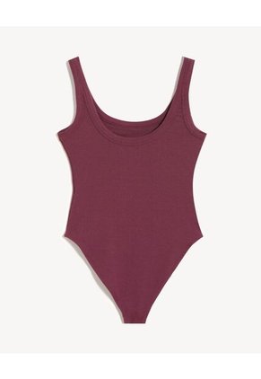 Body Básico Con Escote Redondo  Para Mujer Vino Seven Seven
