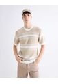 Camiseta  Para Hombre Manga Corta Cuello Redondo Color Beige Marca Seven Seven #45092817 de Seven Seven